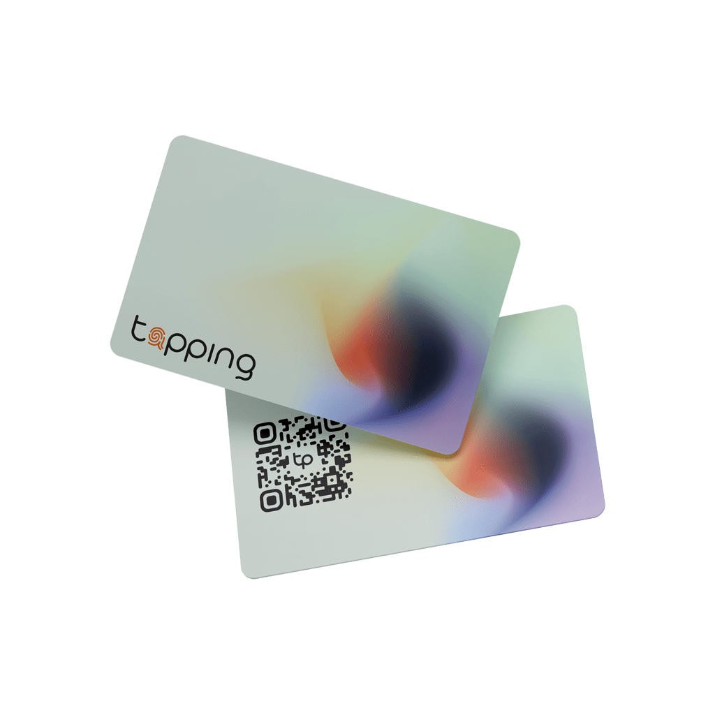Tapping digital business card gradient showcase front and back